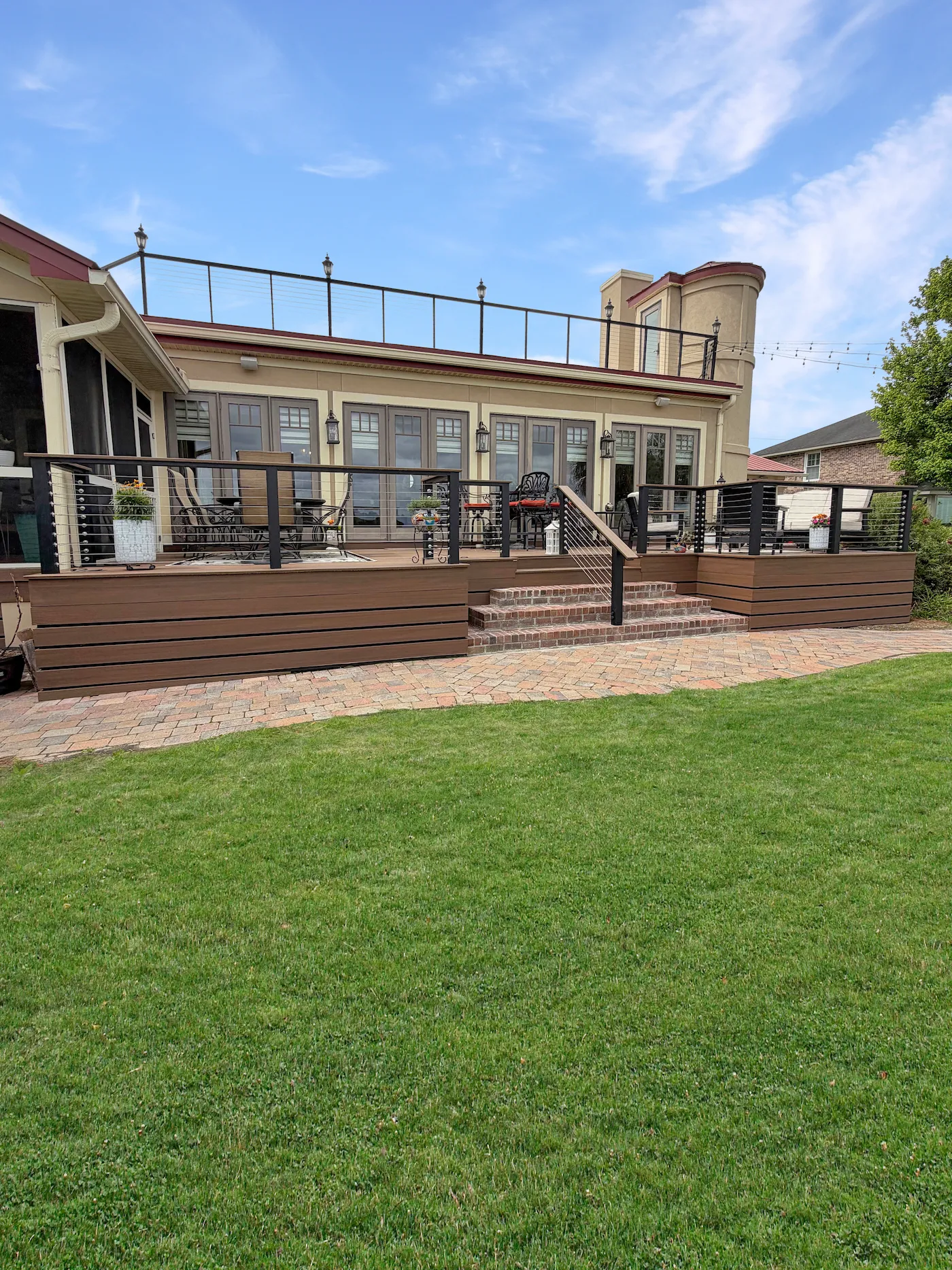 Finished deck with outdoor living