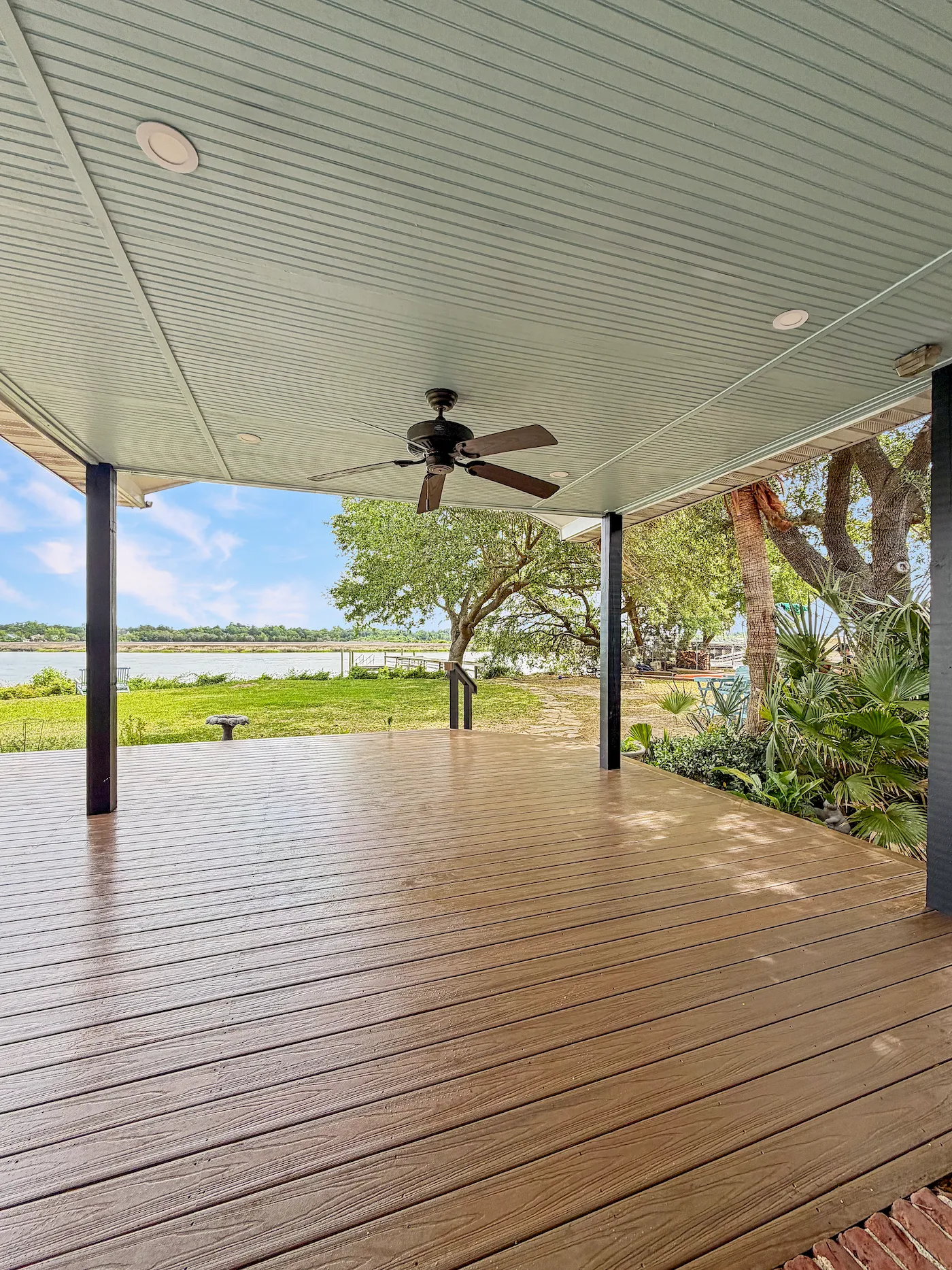 Porch addition with waterfront view